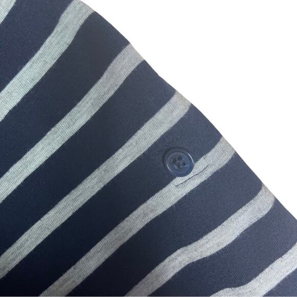 Sonoma striped hooded cardigan blue cream casual comfy roll up sleeve button L - Picture 4 of 4